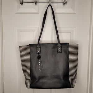 Kate & Alex Cuffaro Tote Black Stripe